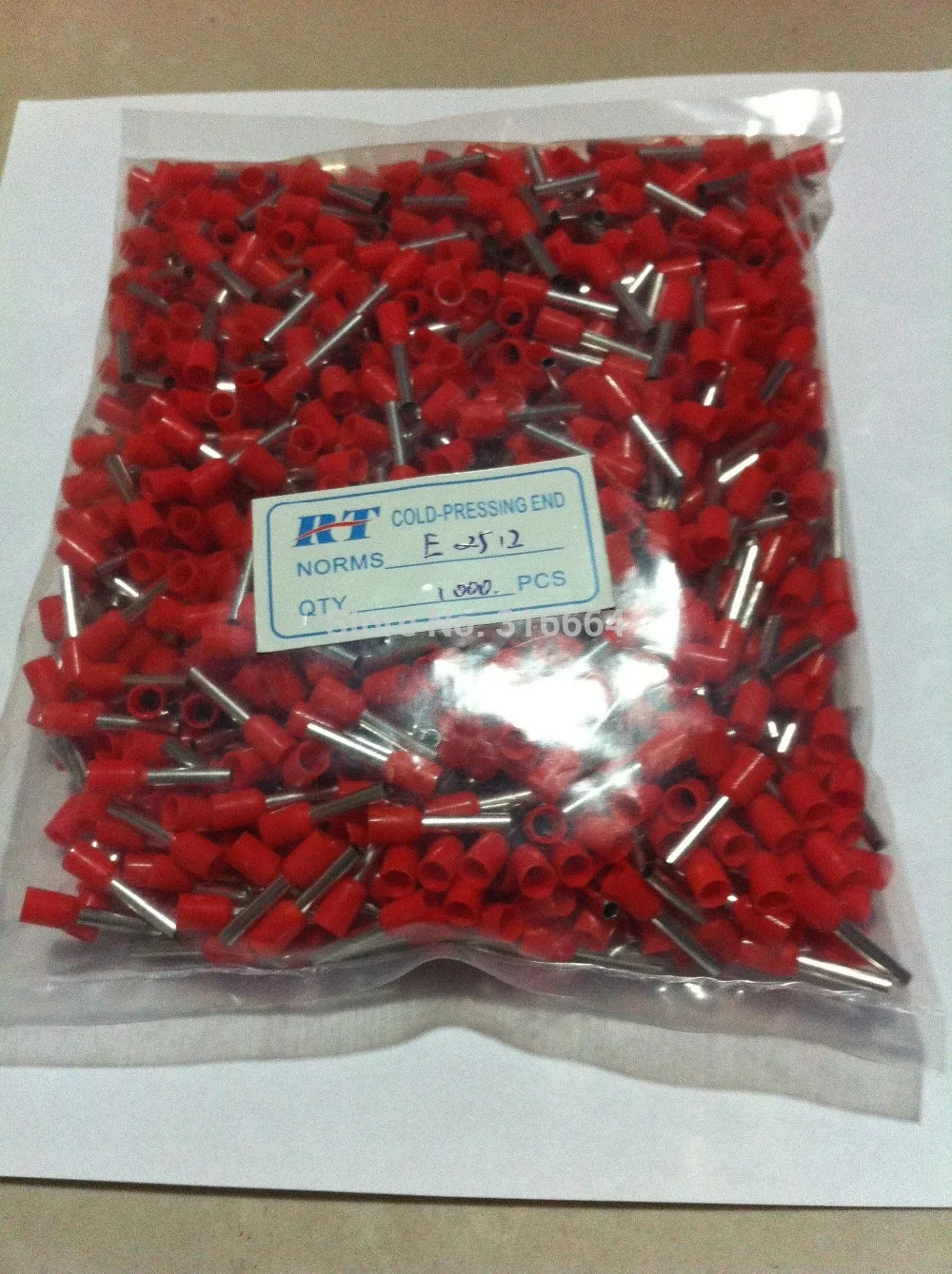 

E2512 14 AWG 2.5mm2 Insulated Cord End Terminal block Wire FerrulesTubular terminal connectors