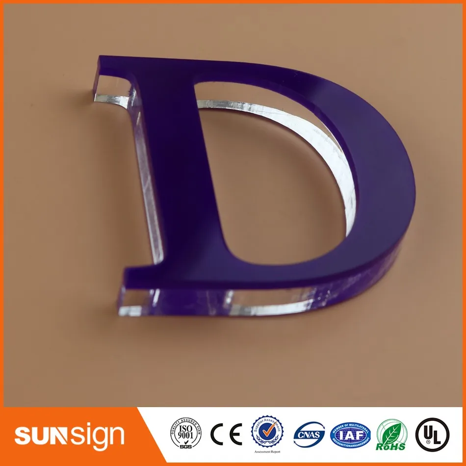 Groothandel 3d Signage Display Lucite Acryl Brief Teken