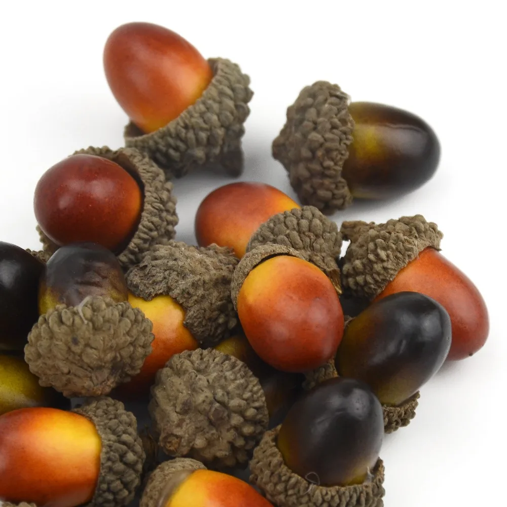 Billig 50 stücke von schönen Eicheln Mini Kunst schaum Obst und Gemüse Obst nach Hause Hochzeit Weihnachts baum Dekoration – Detail 7