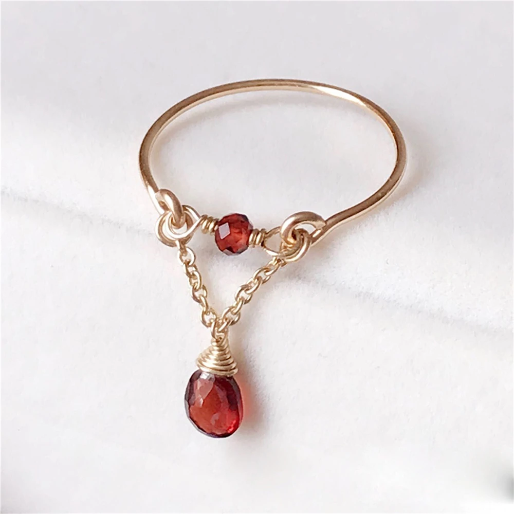 

Natural Garnet Knuckle Rings Handmade Gold Filled Jewelry Boho Anillos Mujer Bohemian Jewelry For Women Bague Femme Rings