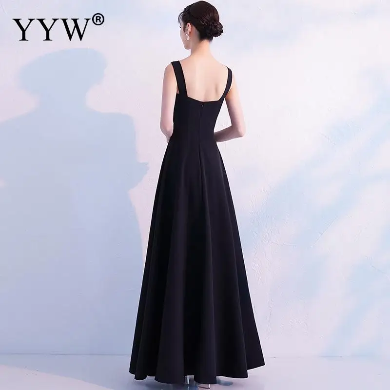 New Fashion 2023 Black Elegant Evening Dress Sexy Robe De Soiree Women Long Party Dresses Sleeveless A Line Ladies Formal Gowns