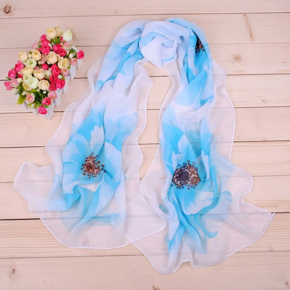 Chiffon silk scarf 2018 scarf female summer autumn all-match scarf long design air conditioning cape silk scarves shawl