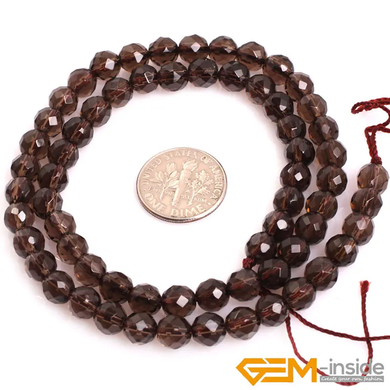 AAA Grade Faceted Dark Brown Smoky Quartzs Beads Selectable Size 4mm to 14mm Natural Stone Beads DIY Beads For Jewelry Making