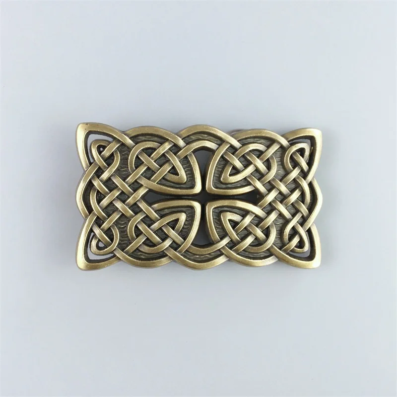 

New Vintage Bronze Plated Cross Knot Rectangle Belt Buckle also Stock in US BUCKLE-WT133AB