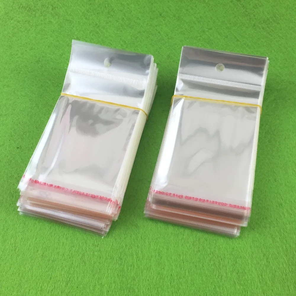 1000PCS 12*6cm OPP Bags with Hanging hole Clear Transparent OPP Bag Packing Plastic Bag Self Adhesive Seal waterproof OPP Bags