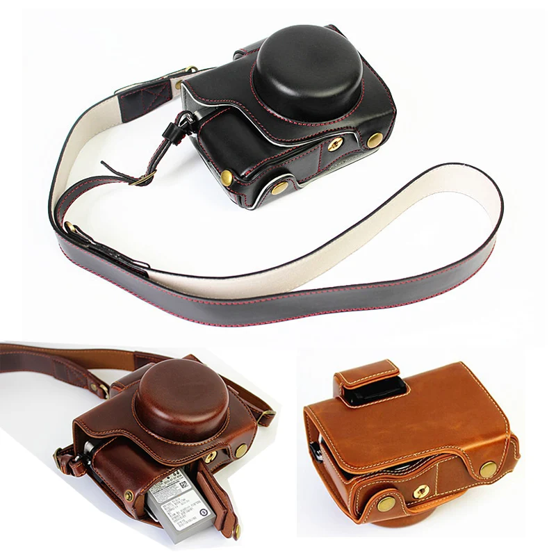 Luxury PU Leather Camera Case Bag For Olympus OM-D EM10II EM-10 MarkII 14-42mm EZ Cover With Bottom Battery Opening