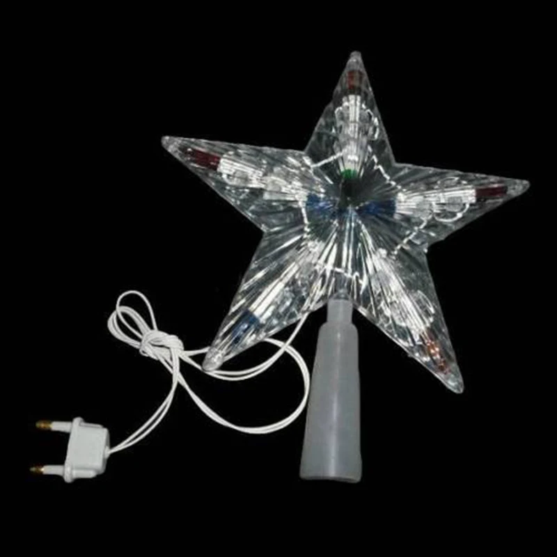 1 pcs Hogar Paradise Color Changing Xmas Christmas Tree Topper Star Shiny Rotating Light Party LED Lamp Decoration