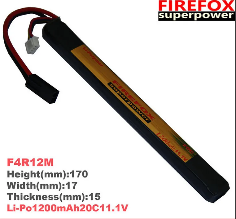 

wholesale 1pcs 100% Orginal FireFox 11.1V 1200mAh 20C Li Po AEG Airsoft Battery L F4R12M Drop shipping