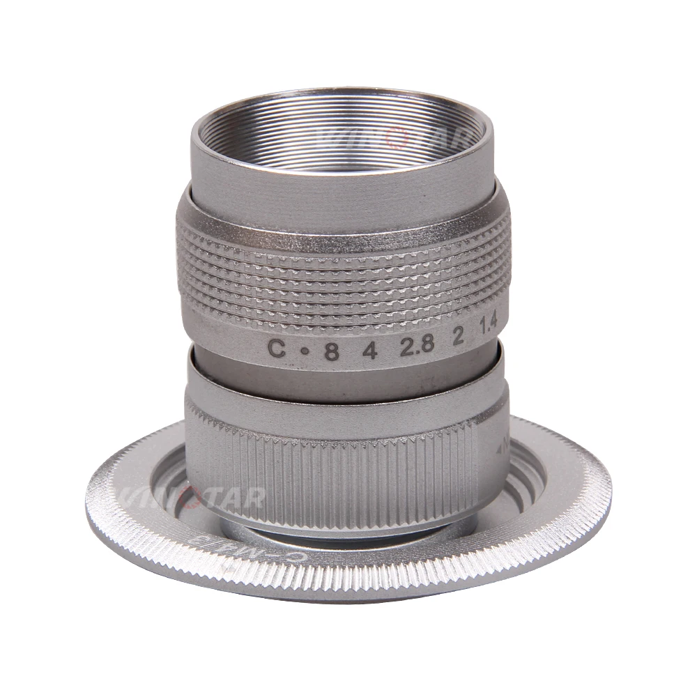 Серебристый 25 мм F1.4 ТВ-объектив + крепление C для Micro 4/3 m4/3 Olympus EPL5 EPL7 OM-D EP3 EP6 EPL7 EPL6 EPL3 E-M5 E-M10 E-M10II