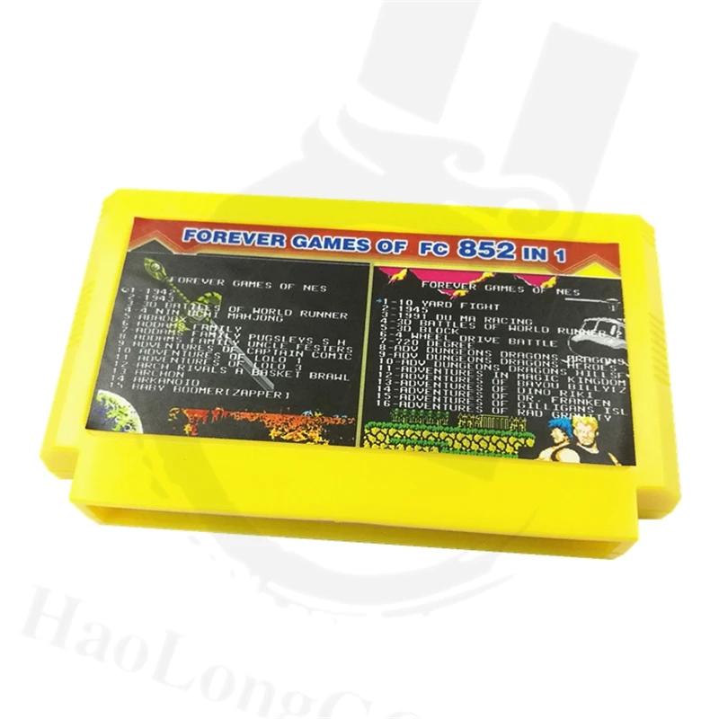 Newest 60 Pin Game Card for 8 bit games cartridge 1GB capacity build in 852 Games for family video game console computer