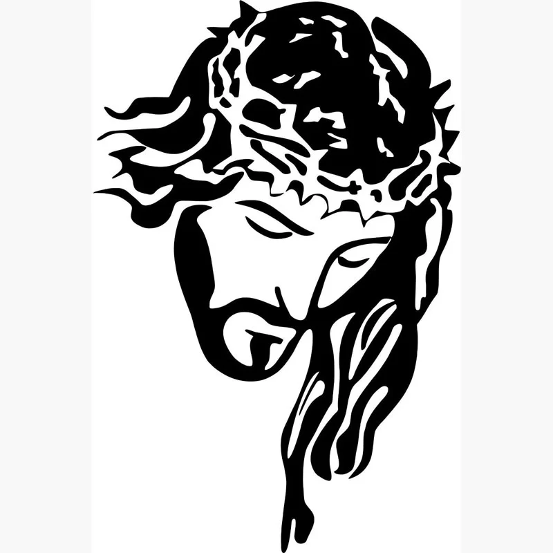 Jesus Christ Portrait With Crown picture, Espejos Pared Lord GOD Bible Posters Religious Christian wall Stickers home decor