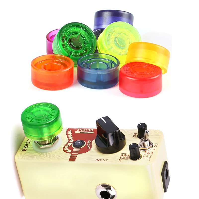 1 Piece Candy Color Electric Guitar Effect Pedal  Candy Cover Cap Footswitch Topper Plastic Bumpers For Guitar Effect Pedal