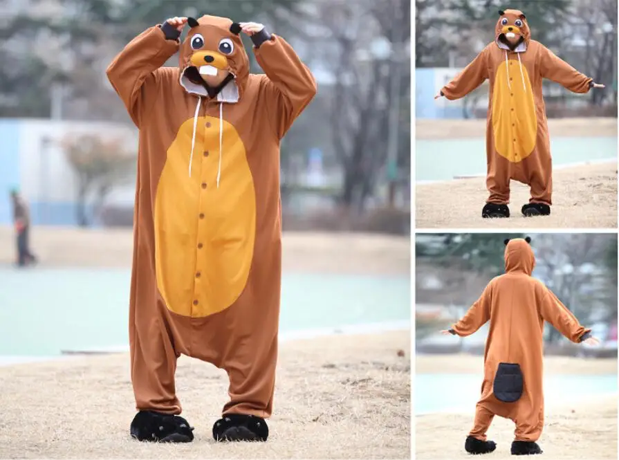 Animal Costume Cosplay Adult  Pyjamas JP Animal pink blue yellow raccoon beaver daikon ant bee rudolph Pajamas