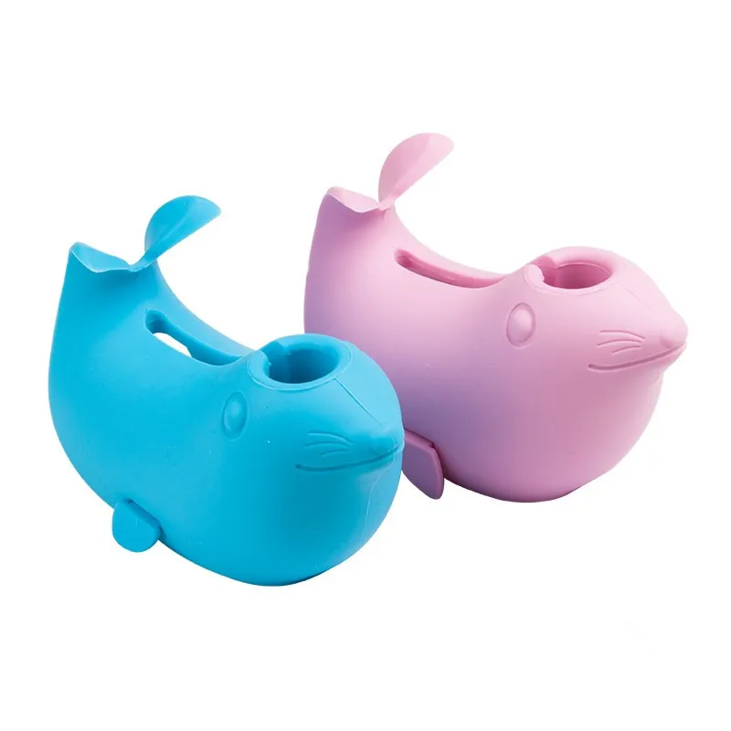 

10pcs Sea lions silicone faucet anti - collision sets of baby bath protection silicone children 's toys small gifts