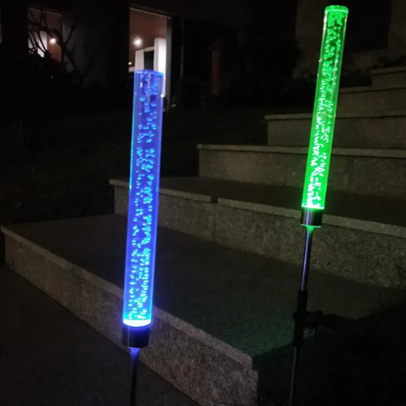 Waterproof Solar Power Tube Lights Lamps Ground Outdoor LED light Bubble Pathway Lawn Landscape Garden Stick Stake Solar lamp