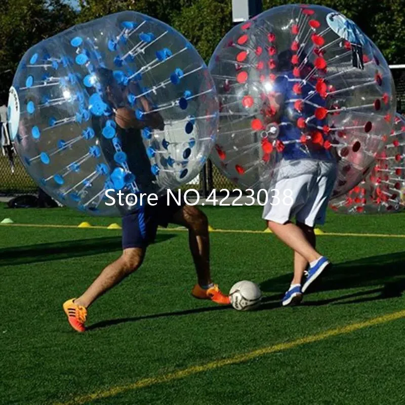 Free Shipping 0.8mm PVC Transparent Inflatable Bumper Football 1.2M Dia Bubble Soccer Ball Zorb Ball for Adults