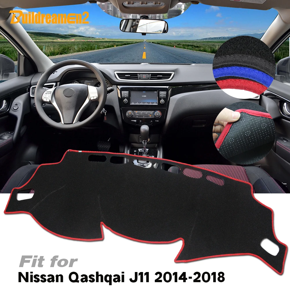 Car Dashboard Cover Avoid Light Pad Dash Instrument Platform Desk Anti-Slip Mat For Nissan Qashqai J11 2014 2015 2016 2017 2018