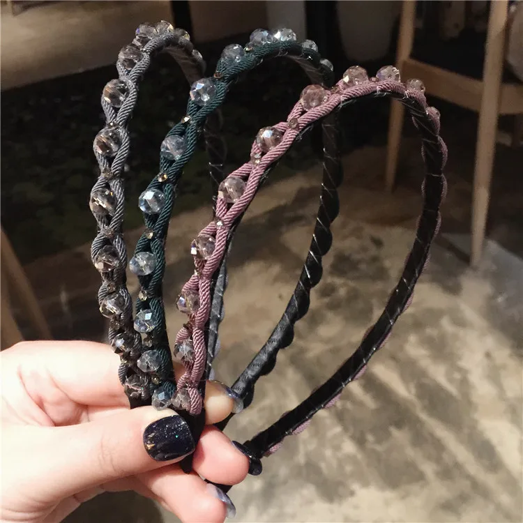 Fashion Mewah Berlian Imitasi Rambut Rontok Rambut Aksesoris Wanita Gadis Rambut Kristal Rambut Band Rambut Ekor Kuda Tali Rambut Band Hiasan Kepala