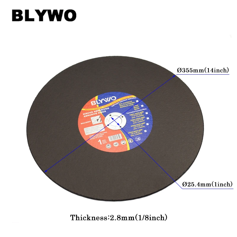 2 Pieces 355 mm Metal Cutting Discs 14 inch cutting disc Wheels Fiber Reinforced Grinding Wheel Blade