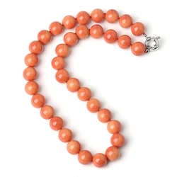 12 MM Full and  Bright  vivid  orange beads Synthesis orange coral  Necklace The best Christmas gift for Family