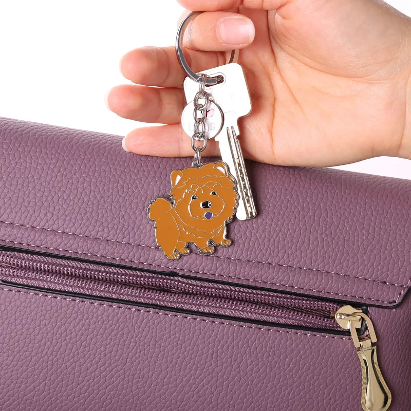 NEW Cute Chow Chow Dog keyring Animal Keychain For Bag Car Women Men Girls Boys Love Jewelry Christmas gifts Bag Charm Keyring