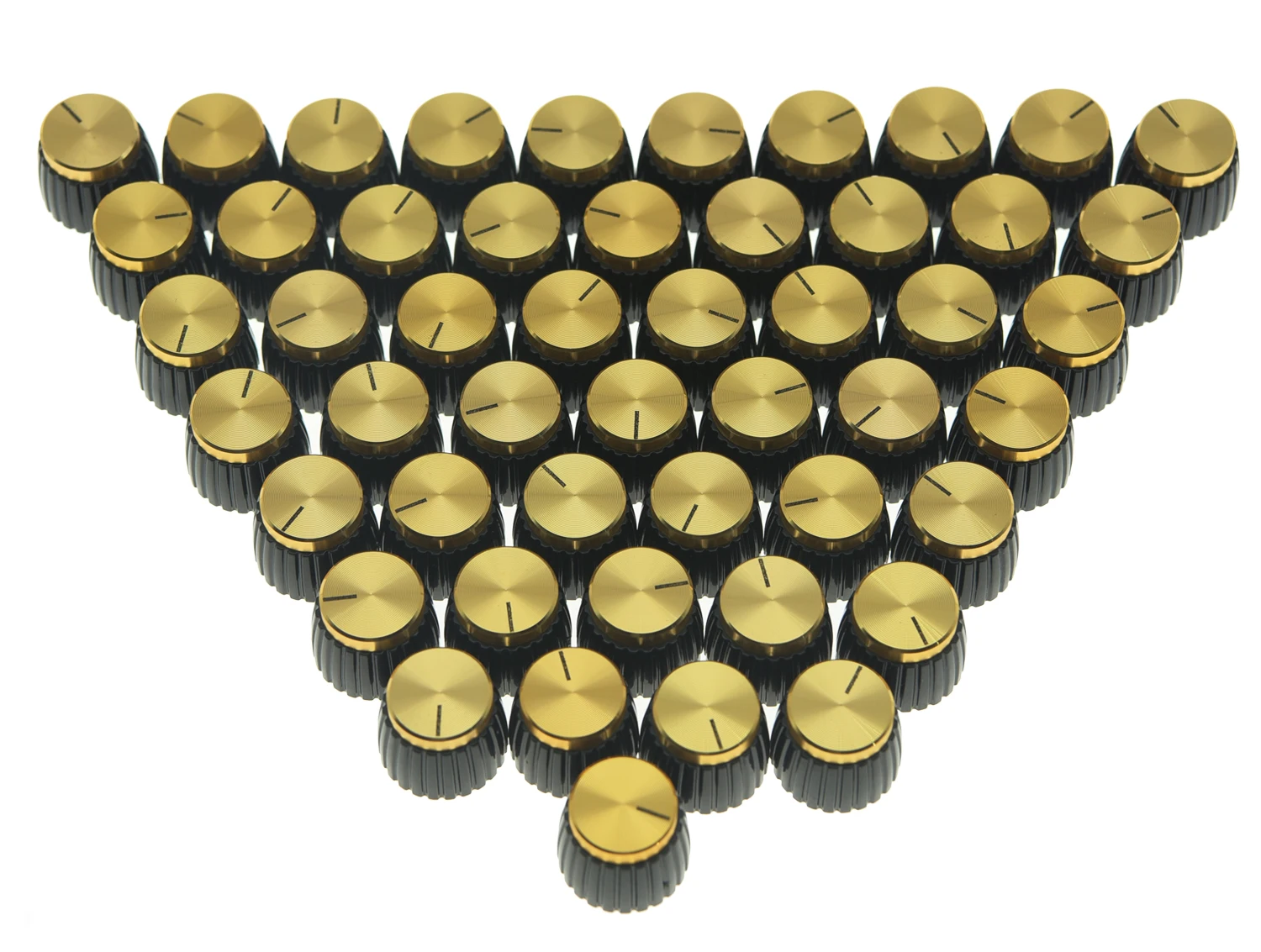 KAISH 50x Guitar AMP Amplifier Knobs Black w/ Gold Cap Push on Knob fits Marshall AMP