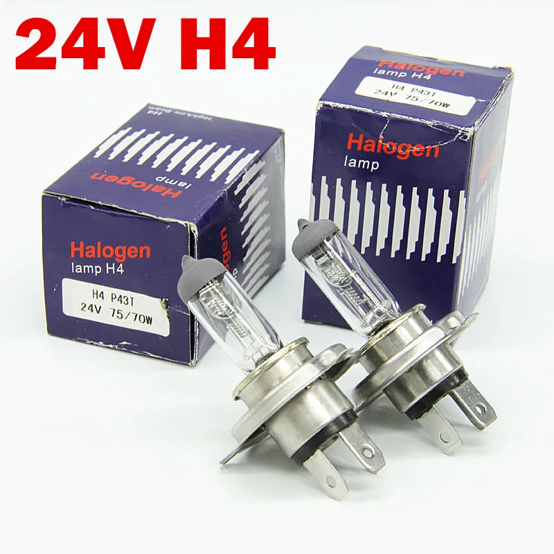 24V H4 75/70w 100/90W süper parlak 4300k beyaz sis farları halojen ampul araba ışık kaynağı