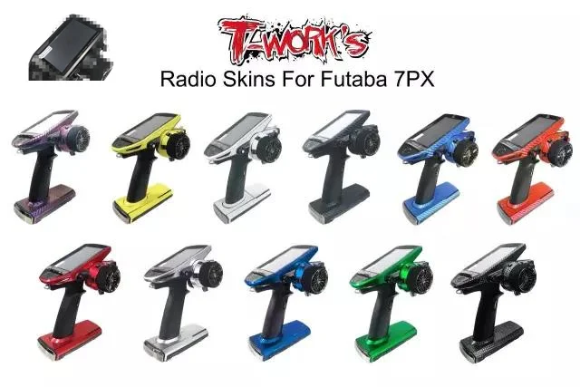 T-WORK\'S Futaba 7PX Radio Skin Sticker Mirror Chrome Radio 3D Colors Graphite Sticker for futaba 7PX/7PXR Gift screen protector