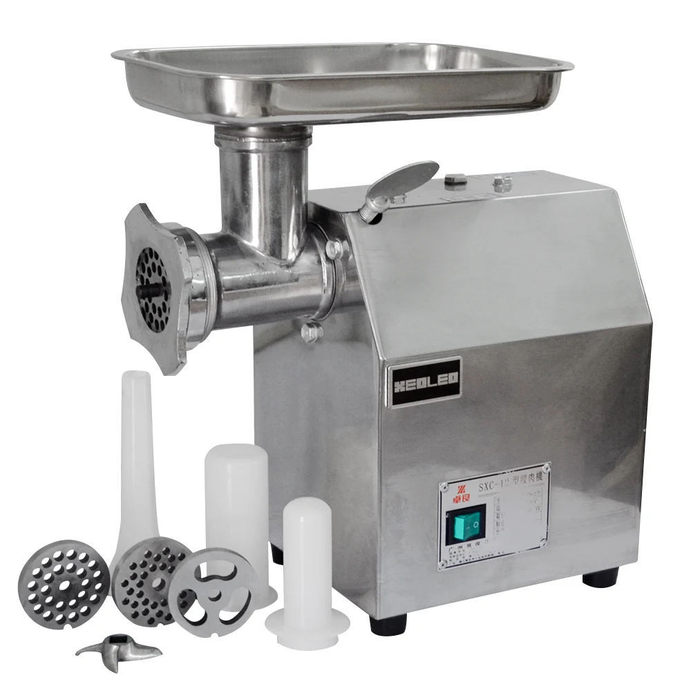 XEOLEO Commercial Meat Grinder 120kg/h Electric Meat Cutter Enema Machine Stainless Steel/Iron Mincer Sausage Filler Function