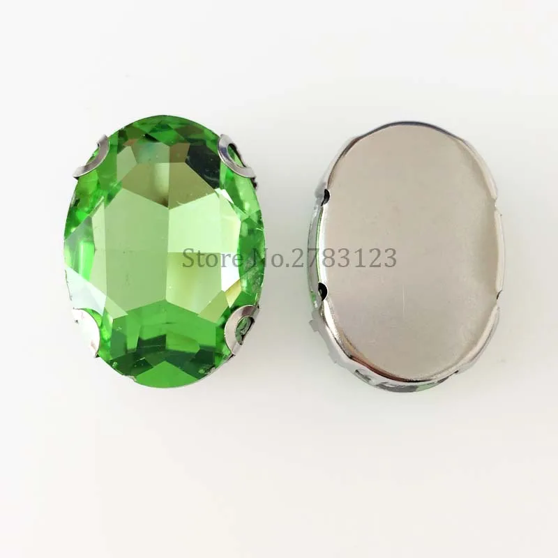 6*8mm 8*10mm 10*14mm 13*18mm 18*25mm Full size oval shape Good quality glass sew on rhinestones with four holes