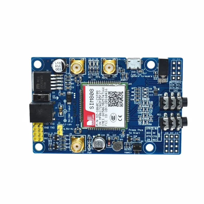 SIM808 Module GSM GPRS GPS Development Board IPX SMA with GPS Antenna Raspberry Pi Support 2G 3G 4G SIM Card