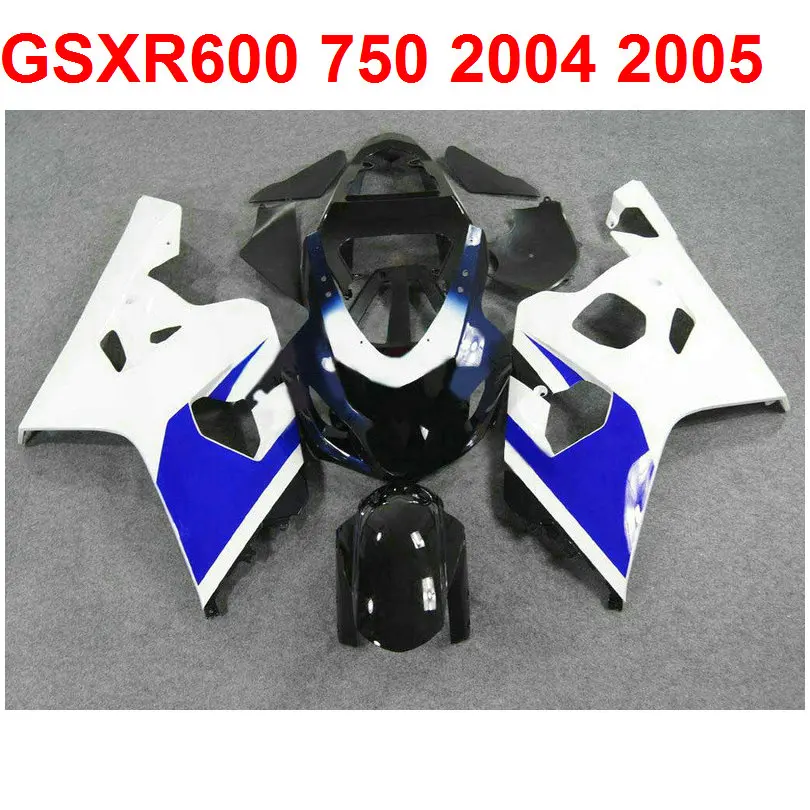 

Горячая Распродажа, обтекатели gsxr600 750 для Suzuki 2004 2005 04 05 (белый, синий), комплект обтекателей EMS бесплатно m03