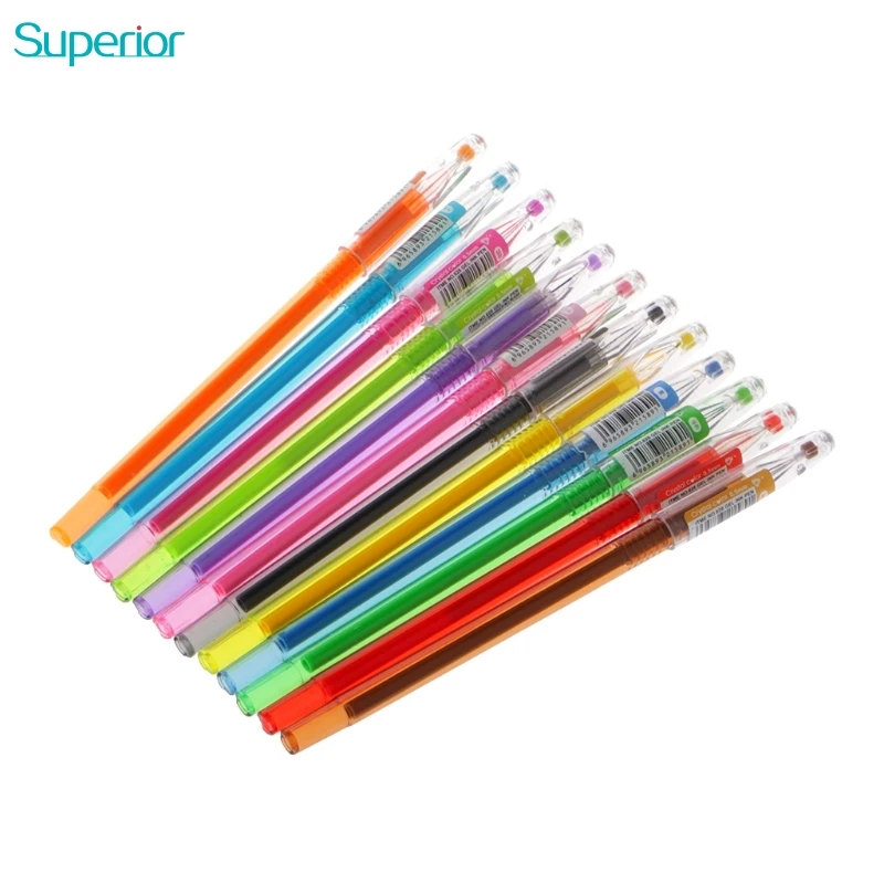 

Colorful Diamond Gel Pen School Supplies Draw 12 Colored Pens Student Candy Color Gifts MAY-2