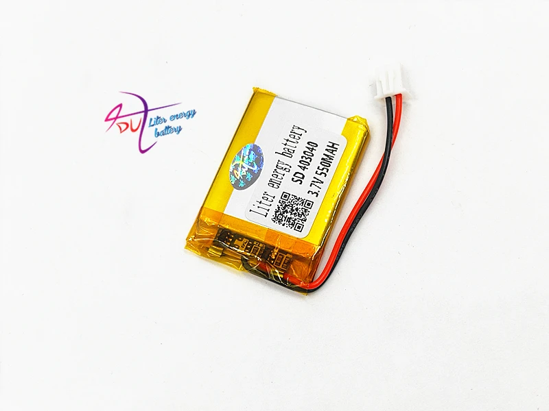 XHR-2P 2.54  550mAh 403040 3.7V polymer lithium ion battery