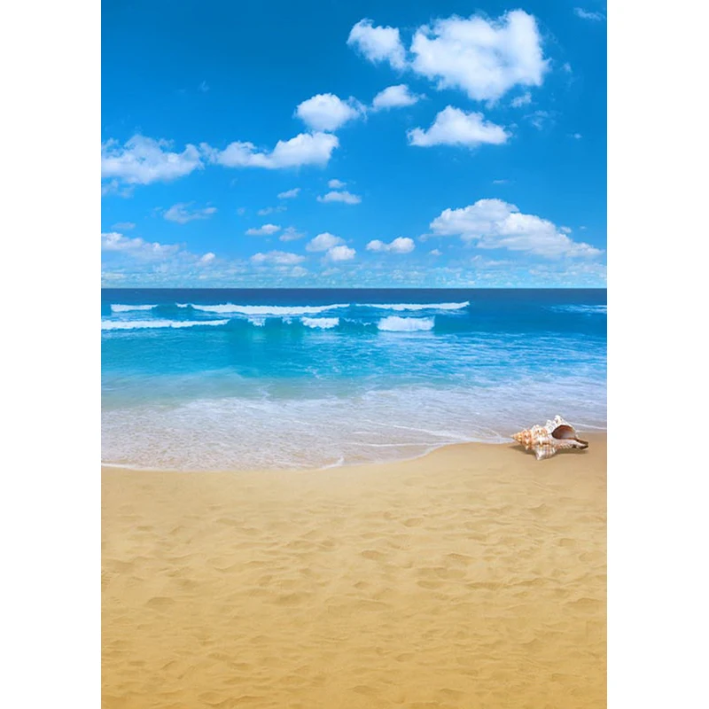 Mocsicka Blue Sky Sea Photography Backdrop Summer Sandy Beach Holiday Background for Photo Studio vinyl floor