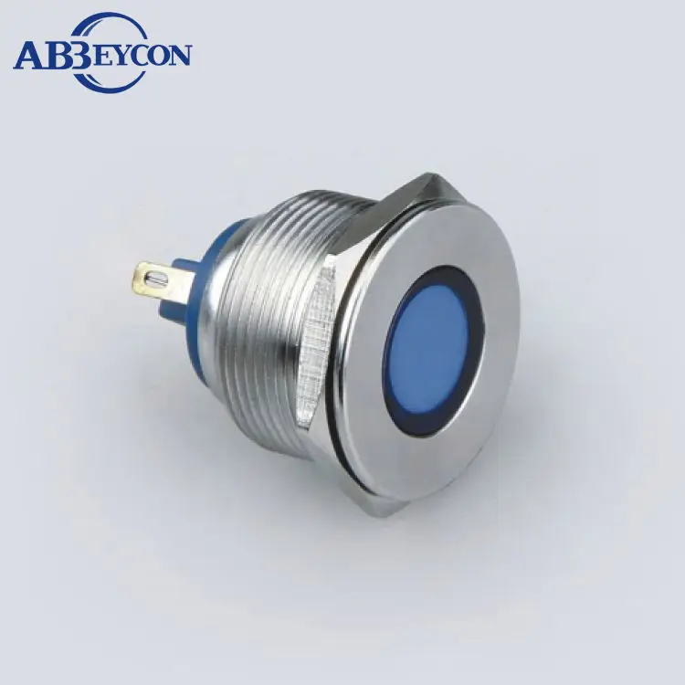 

Flat Head Anti-Vandal 28mm Diameter Lamp Metal Dot LED Illuminated High Strength Damage Resistance Pilot Dash Light Indicator