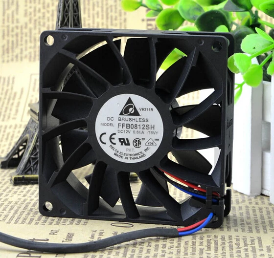 Delta 80*80*25 8cm chassis fan 12V 0.6A FFB0812SH high speed violent fan