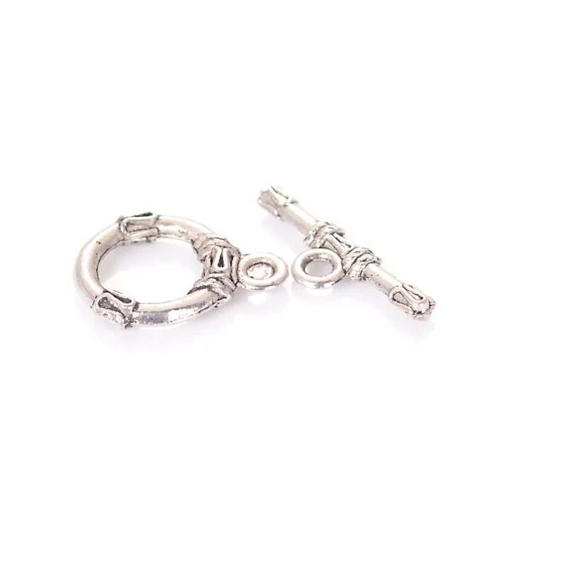 Miasol10 Sets Antique Silver Jewelery Connectors End Clasps Toggle Clasp Extend Chain For Diy Jewelry Making