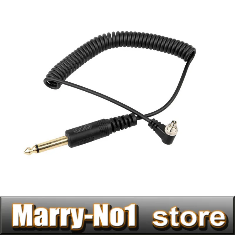 Cabo de sincronização pc 6.35mm para macho, cabo com trava parafuso para câmera dslr yongnuo