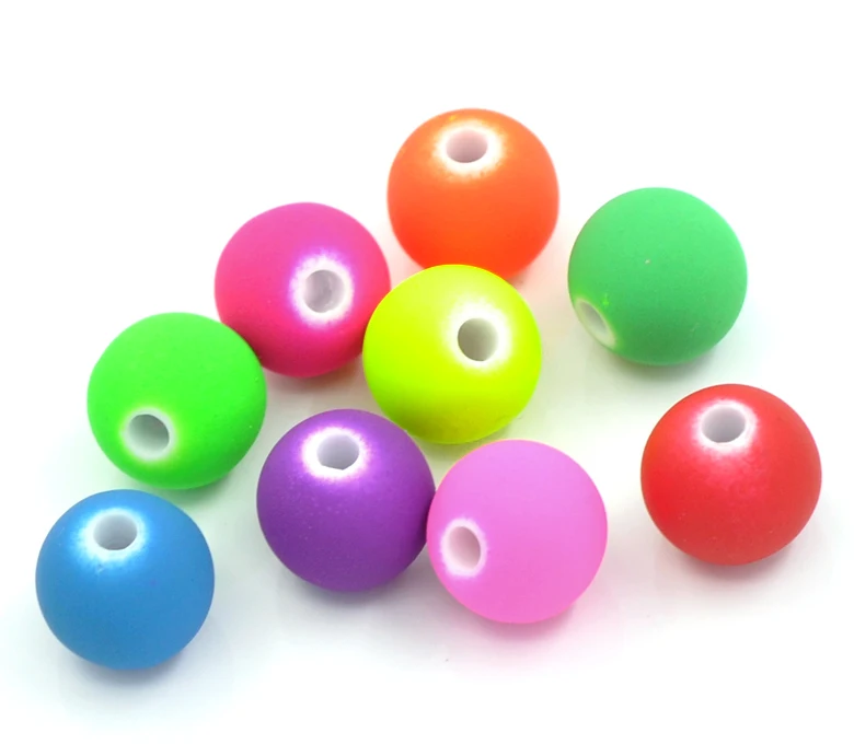 

Free shipping Random Mixed 10mm Fluorescent Round Acrylic Spacer Ball Beads 200pcs/lot