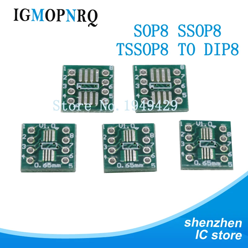 10 sztuk TSSOP8 SSOP8 SOP8 SMD do DIP8 IC Adapter konwerter gniazdo pokładzie moduł adaptery płyta 0.65mm 1.27mm zintegrowany