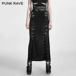 New Punk Rave women Gothic Max skirt,Steampunk Rock copslay clothing Q298