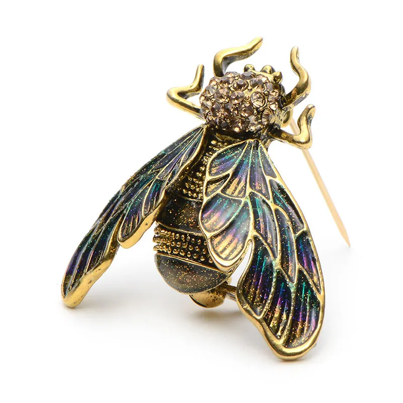 Wuli&Baby Rhinestone Alloy Gold Color Cicada Brooches For Women And Men Crystal Enamel Brooch Pins Christmas Gifts