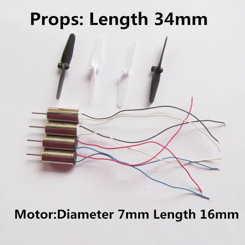 Mini 716 CW CCW 7*16 Diameter 7mm Length 16mm 0.8mm 3.7V Motor Coreless Props R/C Toys DIY Drone Quadcopter Rc Spare Parts