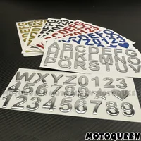 Gel de resina 3D, números árabes, letras en inglés, pegatinas digitales de estilo de coche, insignia de palabras DIY, decoración de logotipo, número de dirección de 28mm de altura