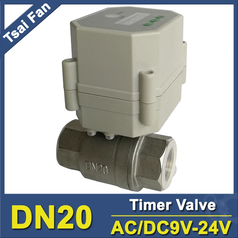 

Timer Controled Valve BSP/NPT 3/4'' SS304 DN20 For Garden Irrigation, Water tank Drain Water Metal Gears NSF for drinking water