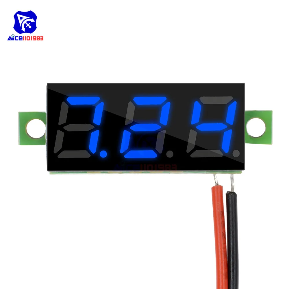 0,28" Mini-Voltmeter LED-Digitalröhren-Voltmeter Spannungsmesser Panel-Tester Detektor 2-Draht 5 Farben Verfügbar DC 5 -12V – Detail 7