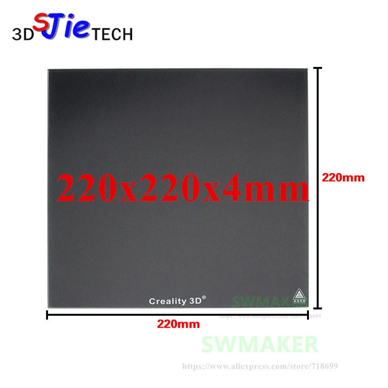 1PC 220x220x4mm Ultrabase Heated Bed Self-adhesive Build Surface Glass plate for Creality Wanhao Prusu I3 TEVO 3D Printer