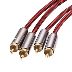 Kabel audiofilski podwójny RCA do podwójnego RCA dla AMP Subwoofer Głośnik samochodowy DVD 2 RCA męski do męskiego Kabel OFC 1M 2M 3M 5M 8M 10M