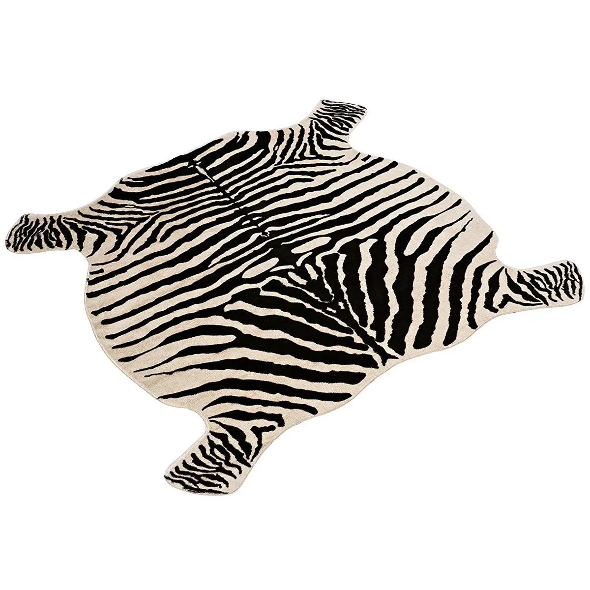 

133x152cm Faux Zebra Print Rug 5x4.3 Feet Animal Printed Carpet for Home Perfect Throw Rug for Living Room/Tile/Lounge Room
